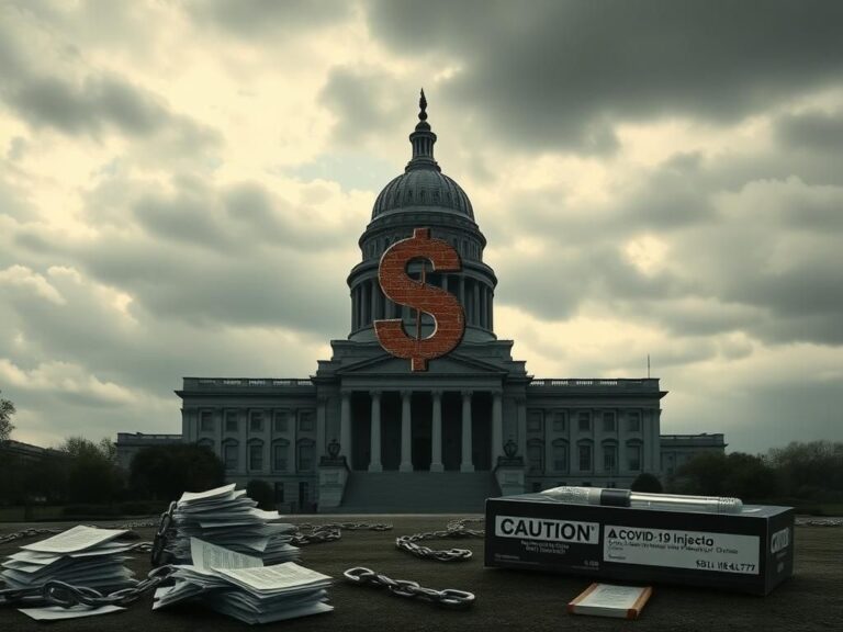 Flick International Government building with dark clouds symbolizing bureaucracy and uncertainty