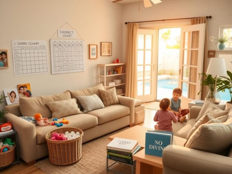 Flick International Cozy family living room emphasizing structure and responsibility