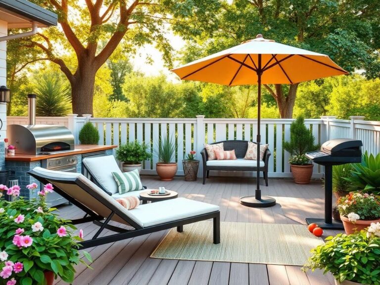 Flick International A vibrant outdoor patio deck adorned with stylish furniture, highlighting summer leisure.