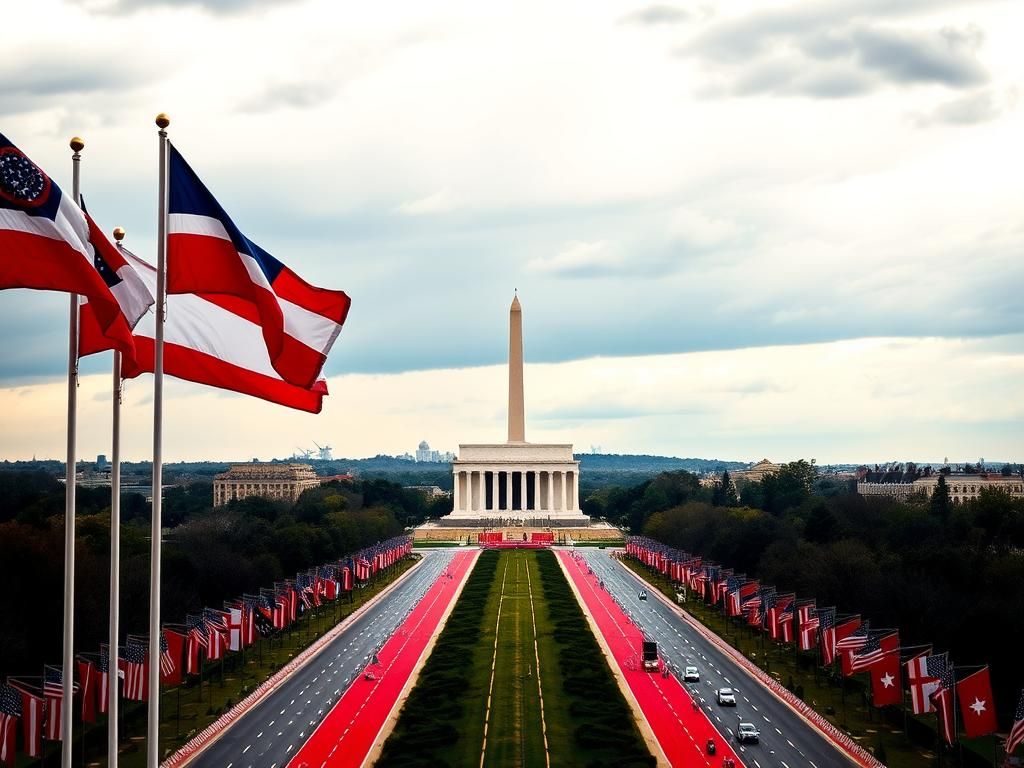 Flick International Grand view of the National Mall during the U.S. Army's 250th anniversary celebration