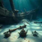 Flick International Underwater scene of the likely remains of the 18th-century treasure ship Recovery with a copper-sheathed rudder.