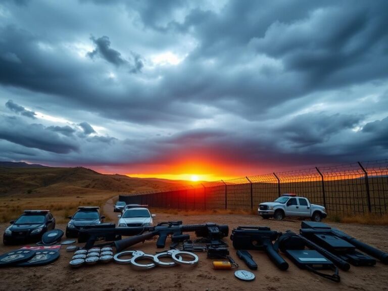 Flick International Border fence under a cloudy sky symbolizing security and law enforcement