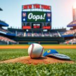 Flick International A baseball resting on the pitcher's mound at a New York Mets game after a failed ceremonial first pitch by WWE women's champion Tiffany Stratton.