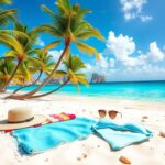 Flick International Vibrant beach scene featuring crystal-clear water and soft white sand in Los Cabos