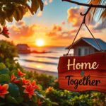 Flick International Tranquil sunset over a coastal Hawaiian home symbolizing love and stability
