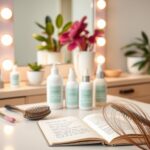 Flick International Serene beauty salon interior with hair styling tools and potted plants