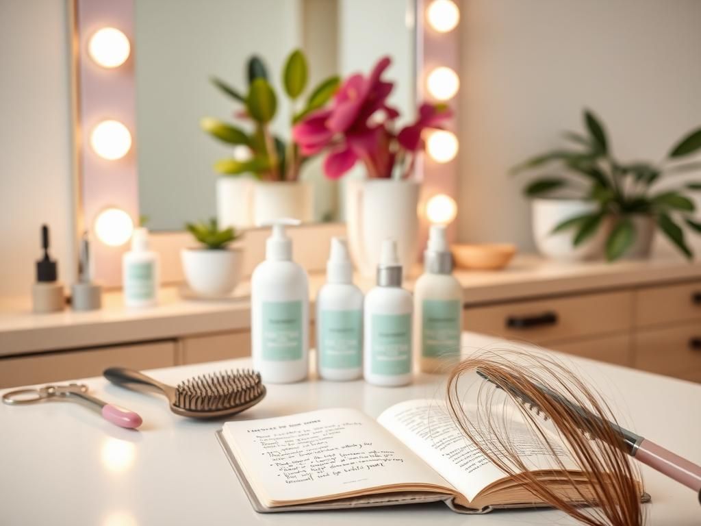 Flick International Serene beauty salon interior with hair styling tools and potted plants