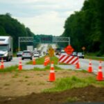 Flick International Blurred view of busy traffic on Interstate 24 in Tennessee, depicting a chaotic scene due to a zebra escape