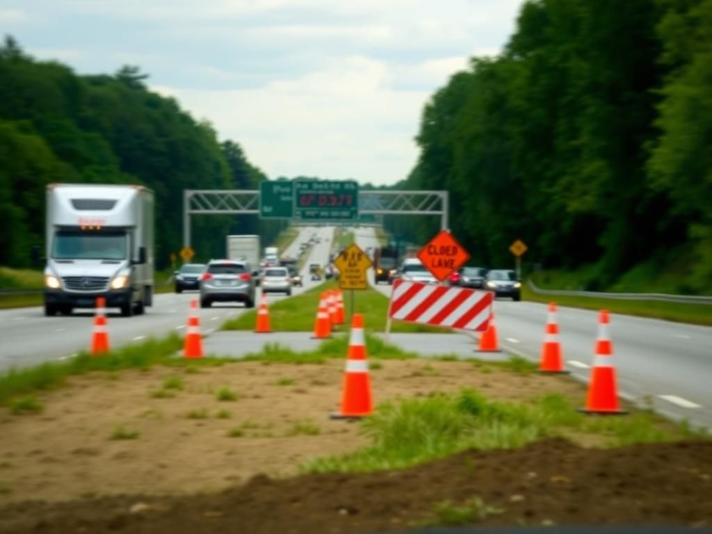 Flick International Blurred view of busy traffic on Interstate 24 in Tennessee, depicting a chaotic scene due to a zebra escape