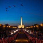 Flick International Military parade along the National Mall with tanks and aircraft