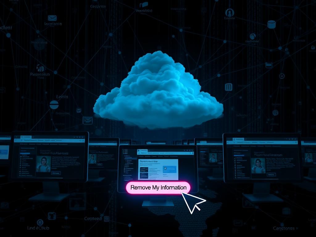 Flick International Dark digital landscape illustrating the threat of data collection on people finder sites