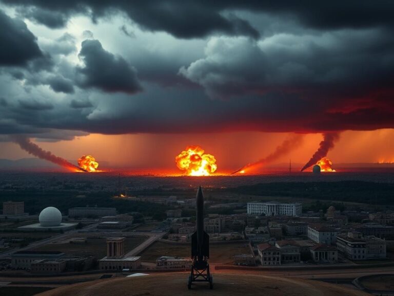 Flick International A dramatic aerial view of a stormy landscape depicting the conflict between Israel and Iran.
