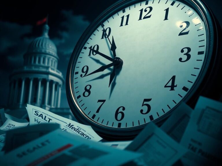 Flick International Close-up view of a large clock symbolizing urgency for pending Senate legislation