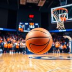 Flick International Dynamic basketball scene with Caitlin Clark making a three-point shot against New York Liberty