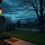 Flick International A quiet suburban Minnesota home illuminated by a flickering streetlamp, symbolizing community safety disrupted by violence