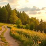 Flick International A peaceful, sunlit path through a tranquil forest symbolizing personal growth