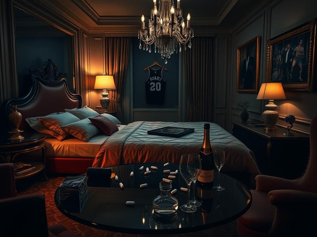 Flick International Luxurious hotel room with a plush bed and opulent decor reflecting a night of indulgence