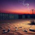 Flick International Surreal depiction of a cracked border wall symbolizing fentanyl trafficking decline