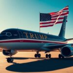 Flick International Majestic Boeing 757-200 with 'TRUMP' lettering under clear blue sky