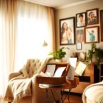 Flick International A warm family living room with soft natural light and a cozy armchair