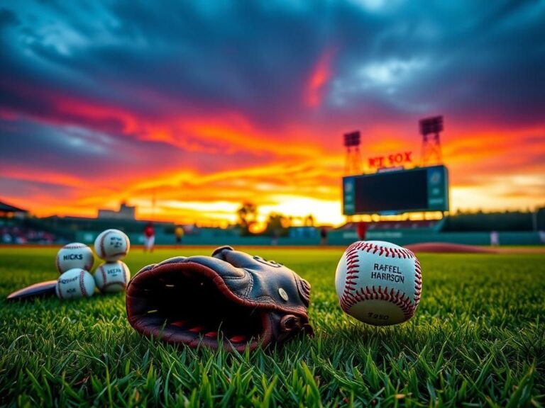 Flick International A baseball glove on grass symbolizing Rafael Devers' legacy with the Red Sox