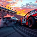 Flick International NASCAR cars involved in a collision at Autódromo Hermanos Rodríguez during the Mexico City race