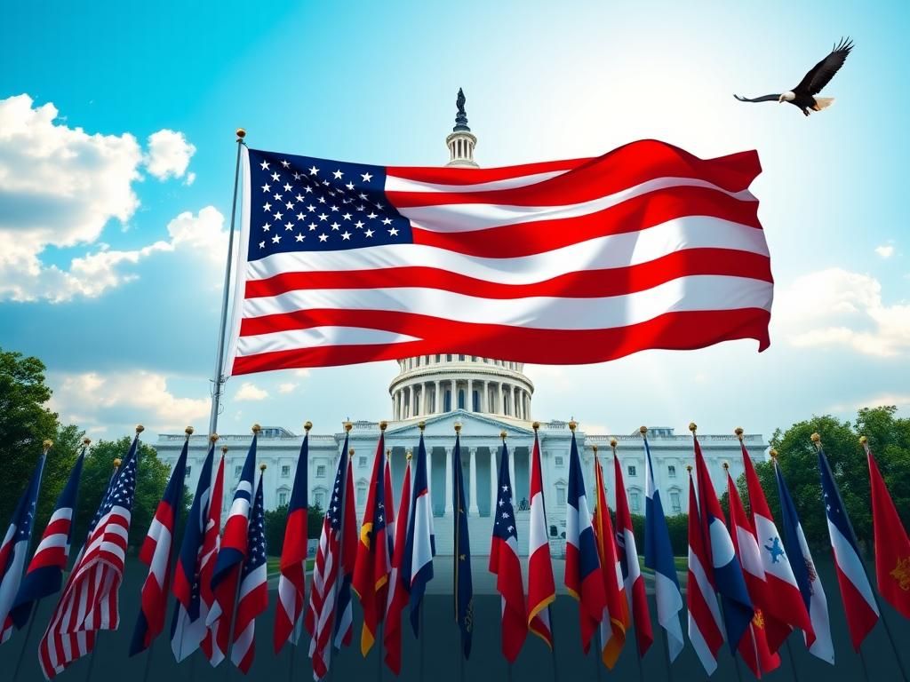 Flick International A stylized image of the American flag in front of the U.S. Capitol building symbolizing patriotism and republican values.