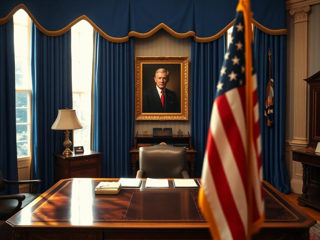 Flick International A dignified portrait of the Oval Office highlighting its historical decor and ambiance