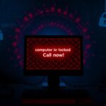 Flick International A dark digital landscape illustrating online scam dangers and phishing attempts