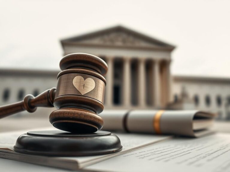 Flick International Close-up view of a weathered gavel on legal documents symbolizing a court case