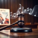 Flick International A dramatic wooden judge's gavel symbolizing justice in a copyright case.