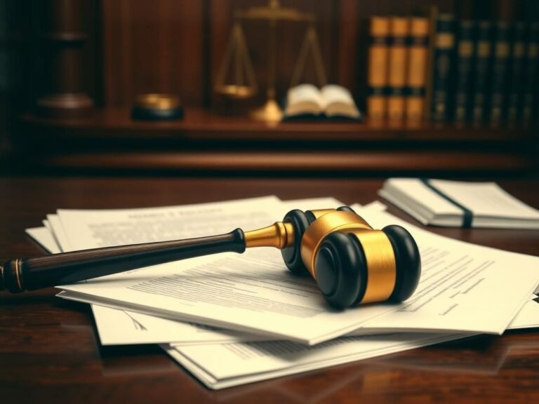 Flick International A courtroom scene depicting a judge's gavel on a stack of legal documents