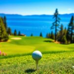 Flick International Serene view of a picturesque golf course at Lake Tahoe