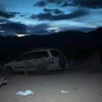 Flick International Abandoned vehicle on Salt River Pima-Maricopa Indian reservation symbolizing crime scene