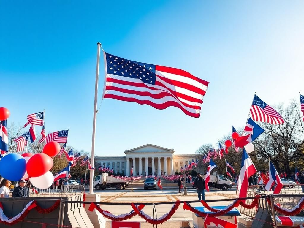 Flick International Large display of the original Star Spangled Banner fluttering against a clear blue sky