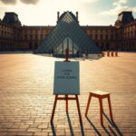 Flick International The entrance of the Louvre Museum with a closed sign and empty cobblestones