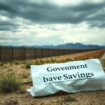 Flick International Desolate border scene with incomplete border wall and empty detention facilities
