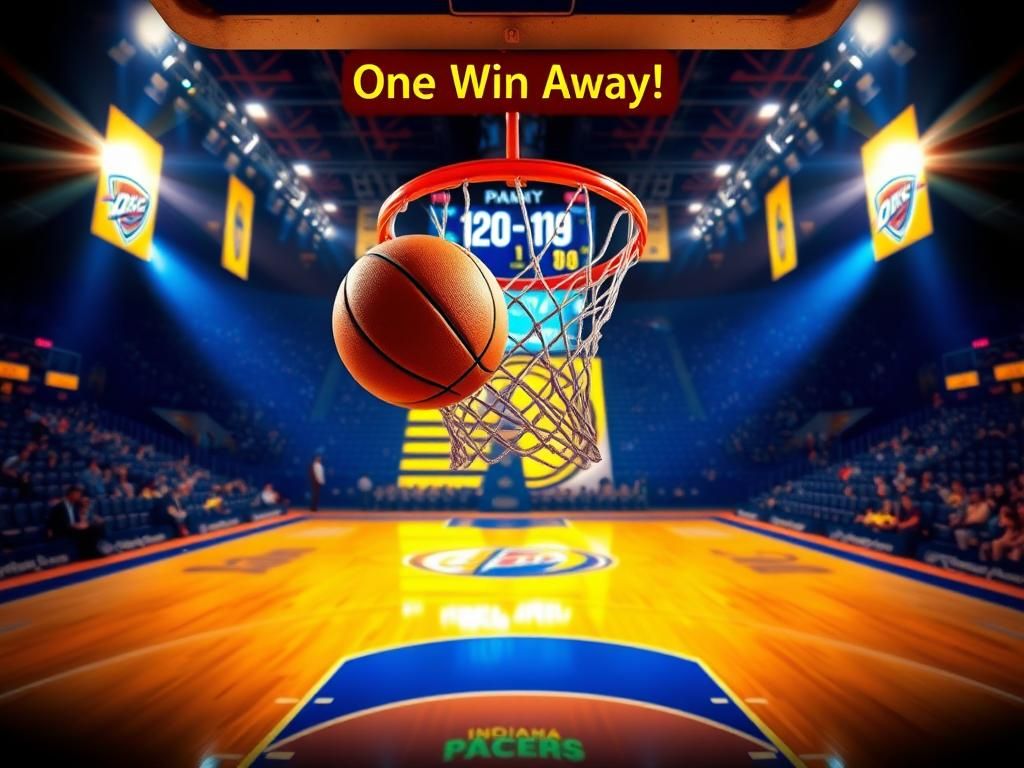 Flick International Basketball swishing through the net during Thunder vs. Pacers Game 5 of NBA Finals