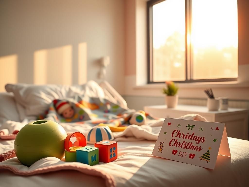 Flick International A serene hospital room with a cartoon-themed blanket and therapy tools symbolizing recovery after a stroke