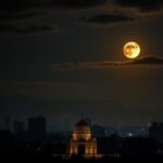 Flick International Night scene of Tehran's skyline with explosions and ancient Persian architecture