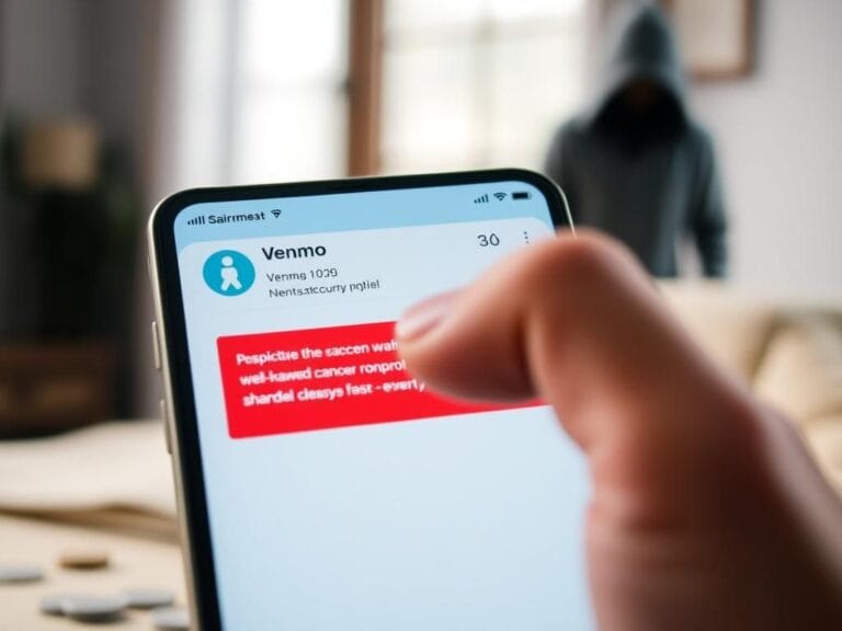 Flick International Close-up of a smartphone screen showing a fake Venmo account mimicking a cancer nonprofit