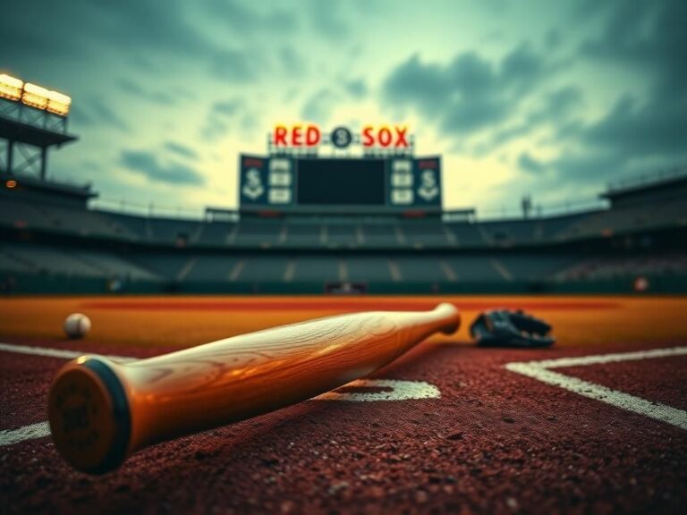 Flick International A close-up of a pristine baseball bat on home plate with the Green Monster in the background