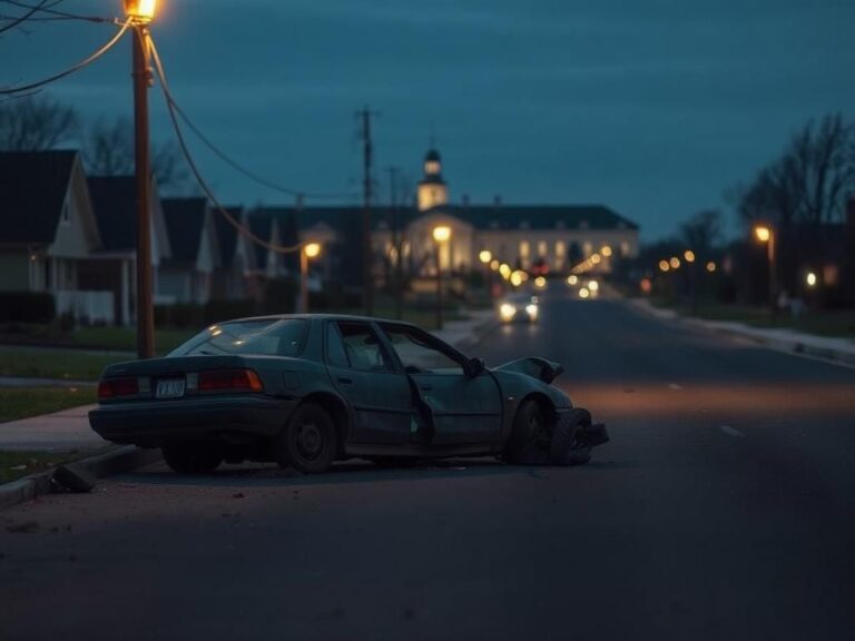 Flick International A damaged car on a desolate street scene post-crash