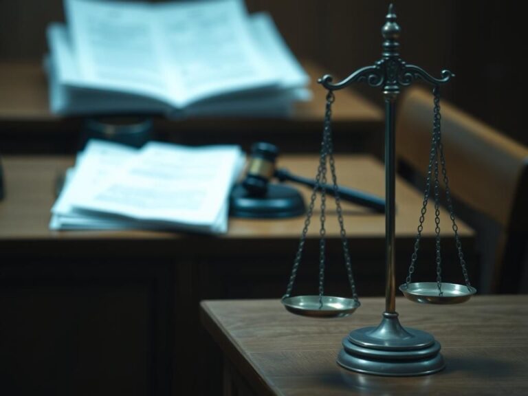 Flick International A courtroom scene featuring an empty jury box and scales of justice, symbolizing the deliberation process in the Karen Read retrial.
