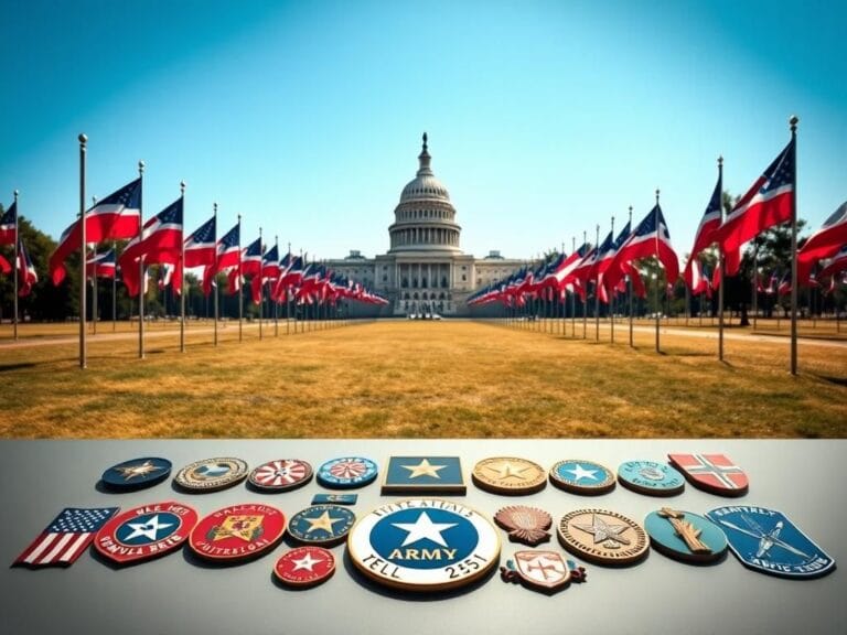 Flick International A panoramic view of military flags fluttering in a breeze with the U.S. Capitol in the background