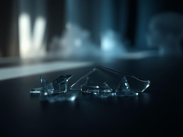Flick International Close-up view of glass shards symbolizing severe throat pain