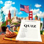 Flick International A vibrant collage of iconic American landmarks and cultural symbols