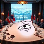 Flick International Italian Prime Minister Giorgia Meloni rolling her eyes during a G7 meeting with French President Emmanuel Macron