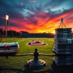 Flick International Dramatic scene depicting college football loyalty with South Carolina Gamecocks logo at sunset