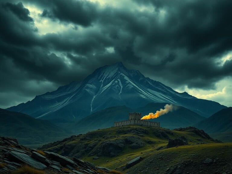 Flick International Rugged landscape of Mount Alvand with dark clouds and a hidden nuclear facility